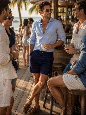 Charleston Threads Navy Star Shorts Preppy Nautical Resort Summer Men’s